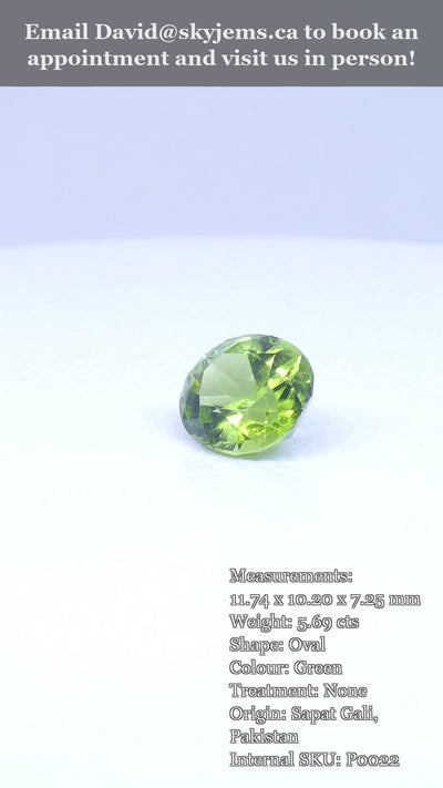 5.69ct Oval Yellowish Green Peridot — product video