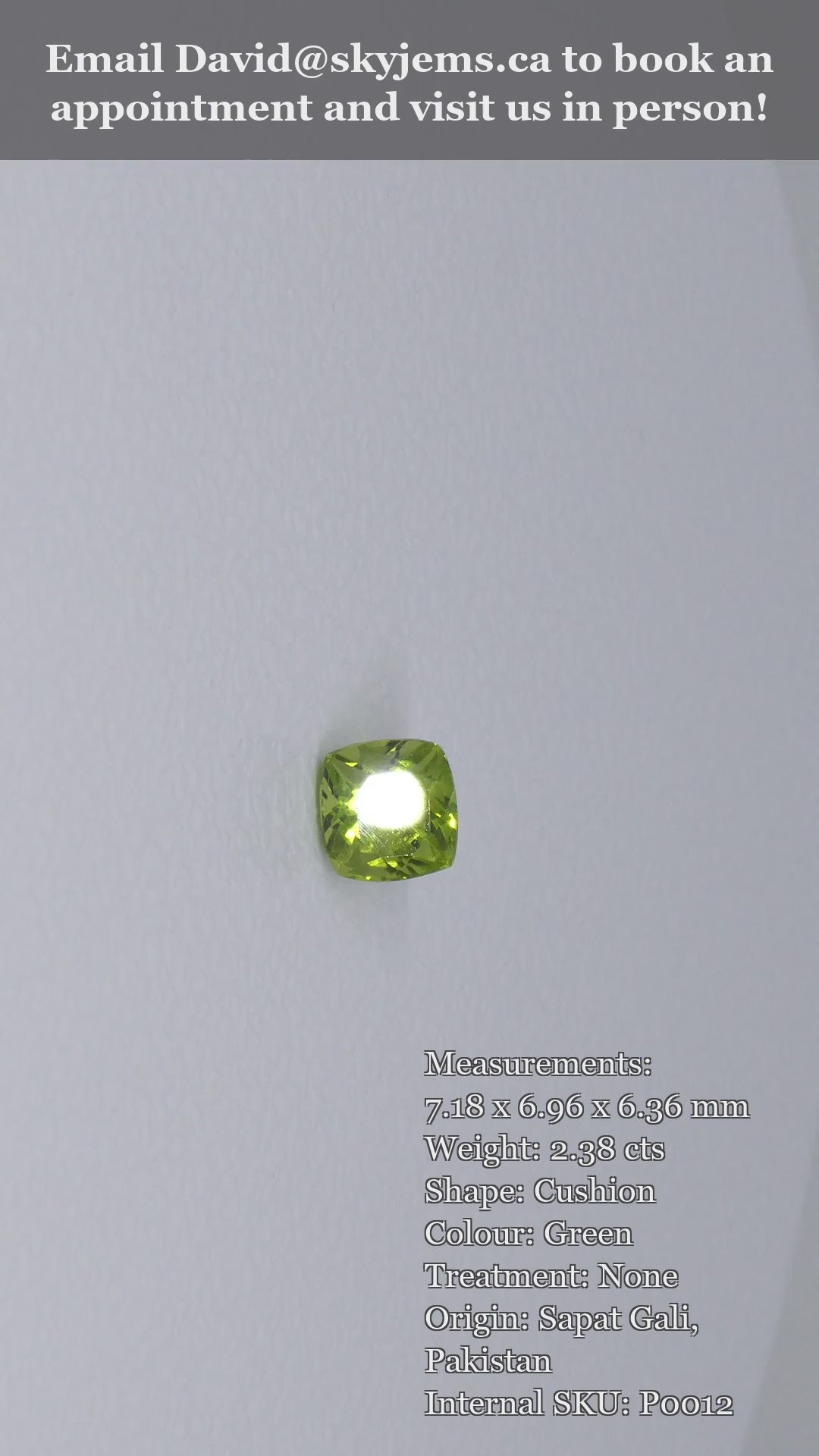 2.38ct Cushion Yellowish Green Peridot — product video