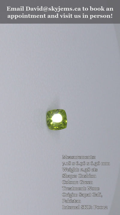 2.38ct Cushion Yellowish Green Peridot — product video