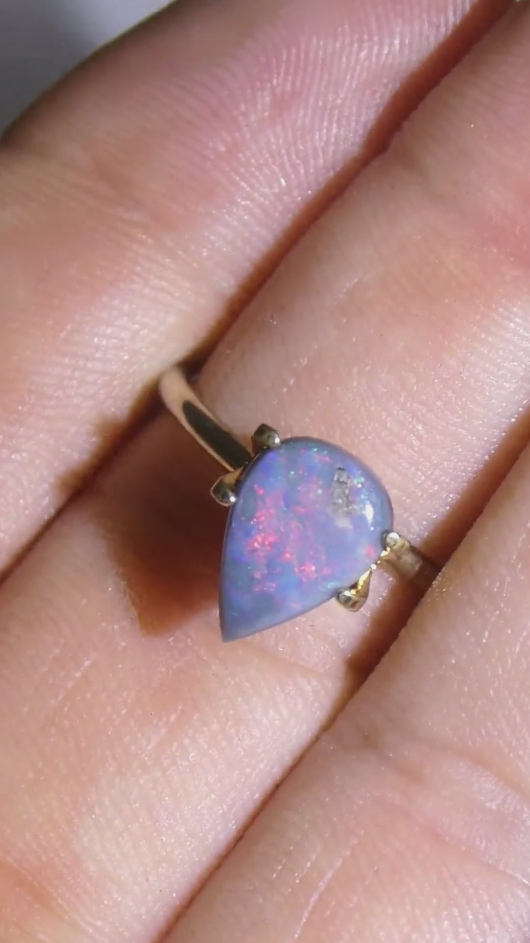 1.35ct Pear Cabochon Grey Opal from Australia — product video