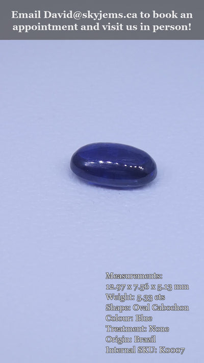 5.33ct Oval Cabochon Blue Kyanite — product video
