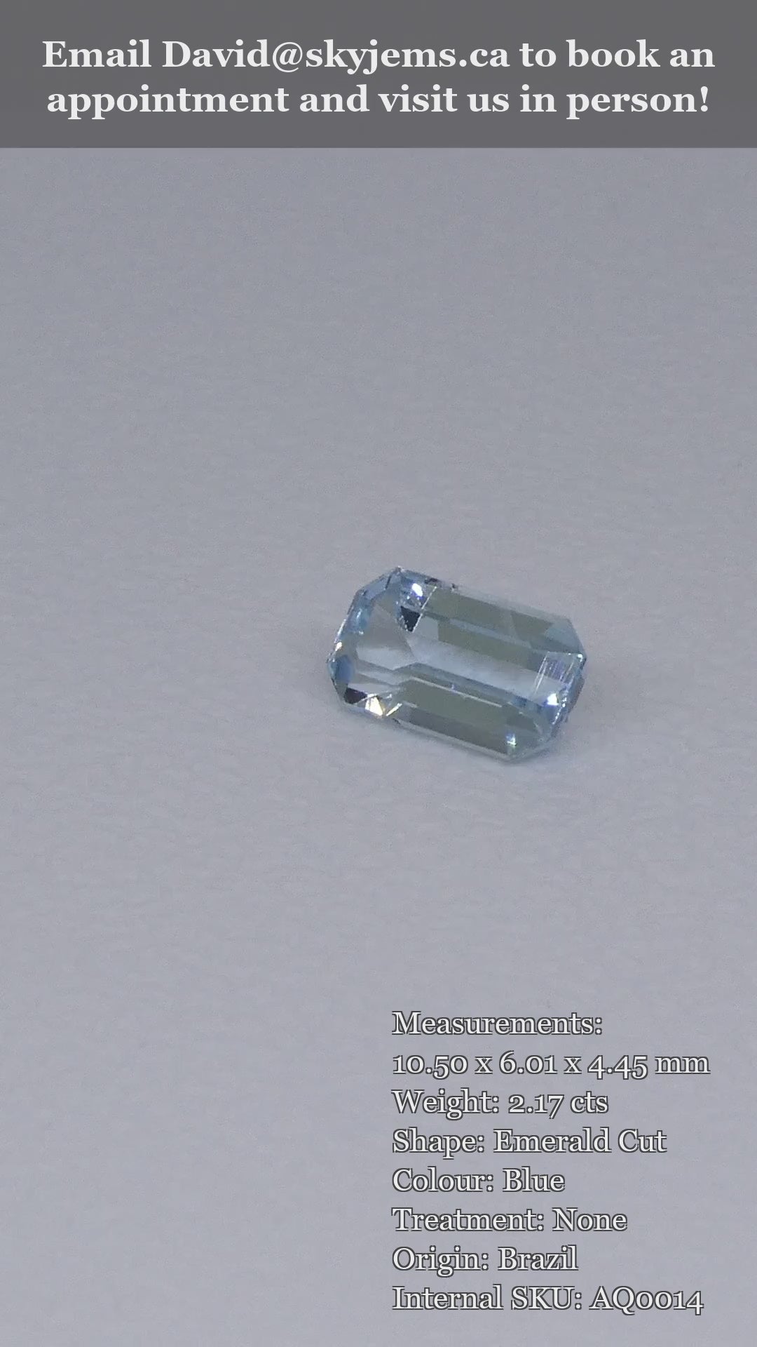 2.17ct Emerald Cut Blue Aquamarine from Brazil — product video