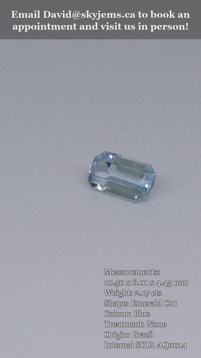 2.17ct Emerald Cut Blue Aquamarine from Brazil — product video