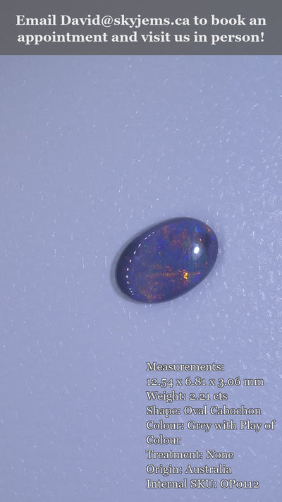 2.21ct Oval Cabochon Grey Opal from Australia — product video