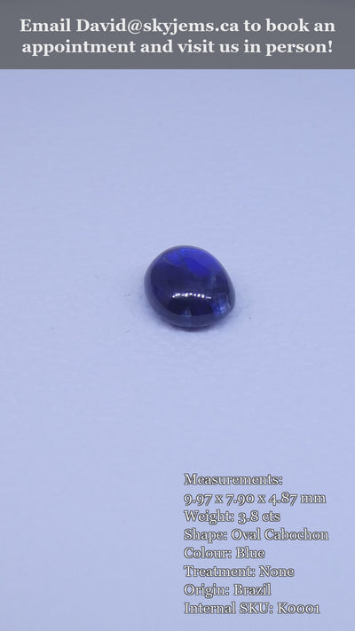 3.8ct Oval Cabochon Blue Kyanite — product video