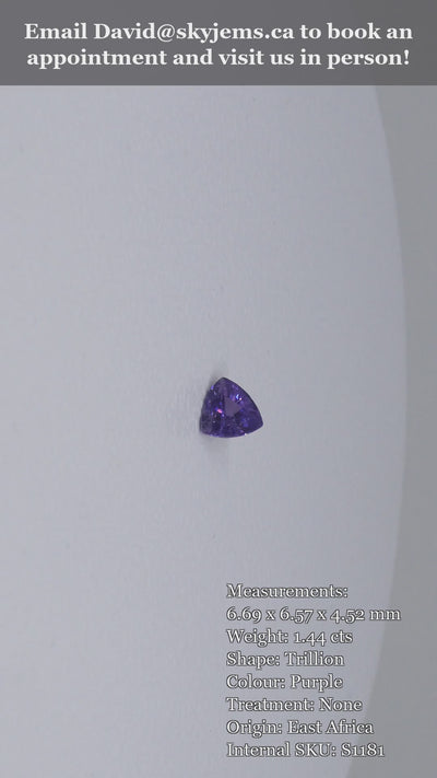 1.44ct Trillion Purple Sapphire from East Africa, Unheated — product video