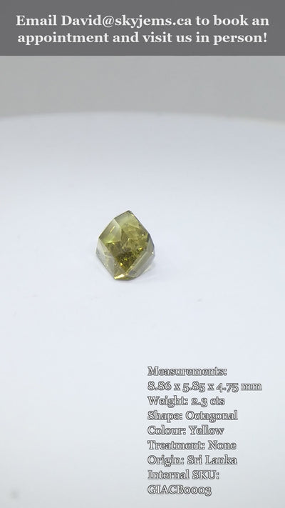 2.3ct Octagonal/Emerald Cut Yellow Chrysoberyl GIA Certified Unheated — product video