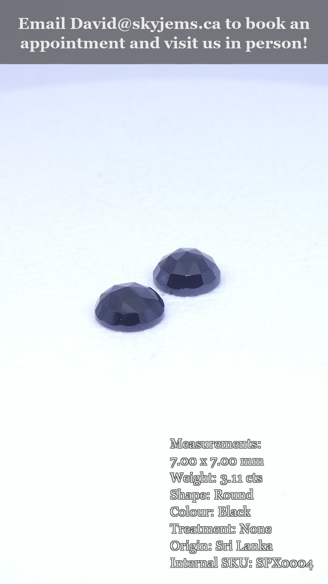3.11ct Pair - 7mm Rose Cut Round Black Spinel from Sri Lanka — product video