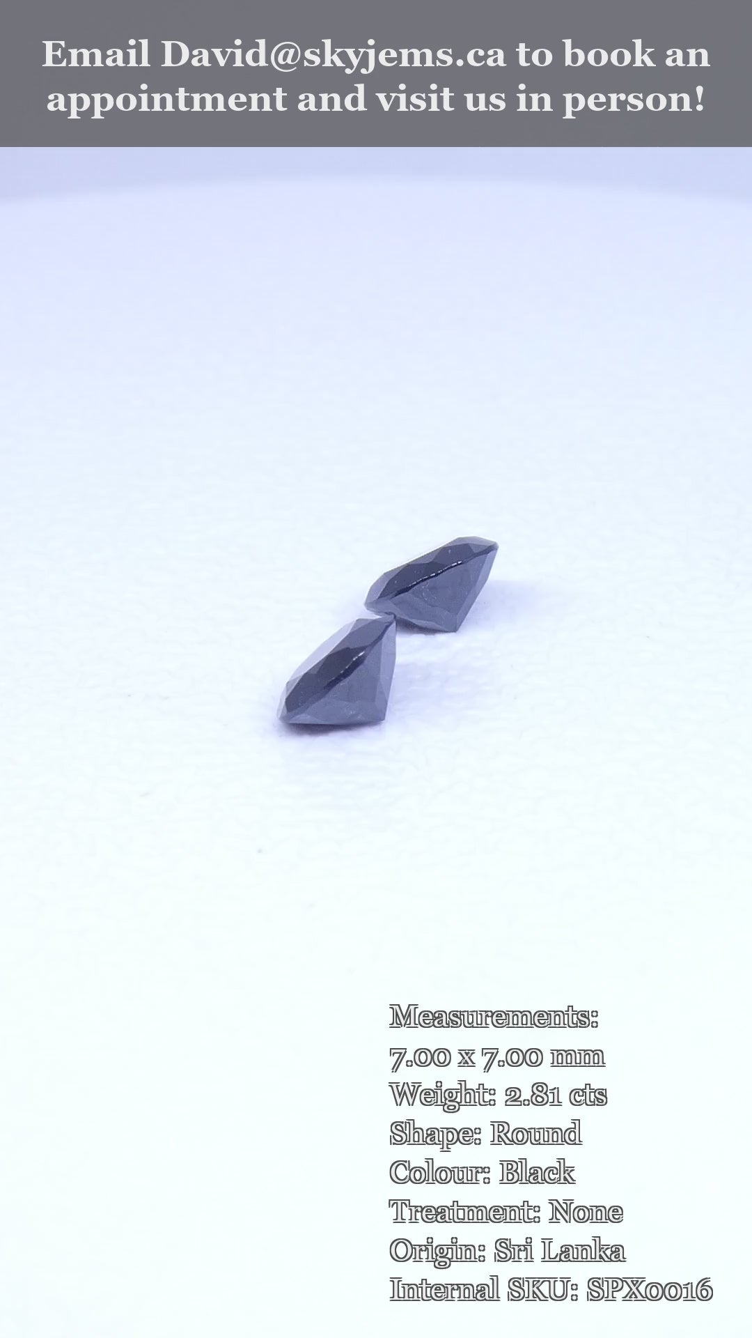 2.81ct Pair - 7mm Brilliant Cut Round Black Spinel from Sri Lanka — product video