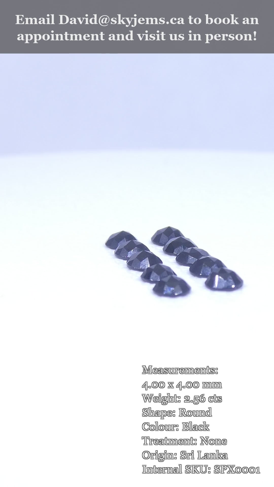 2.56ct 10 Stones - 4mm Rose Cut Round Black Spinel from Sri Lanka — product video