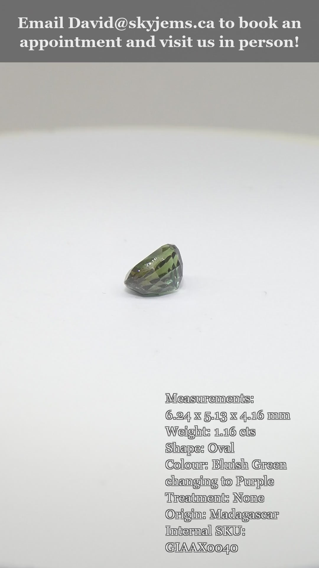1.16ct Oval Bluish Green to Purple Alexandrite GIA Certified Madagascar Unheated — product video