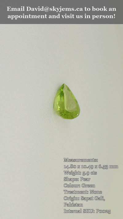 5.9ct Pear Yellow-Green Peridot — product video