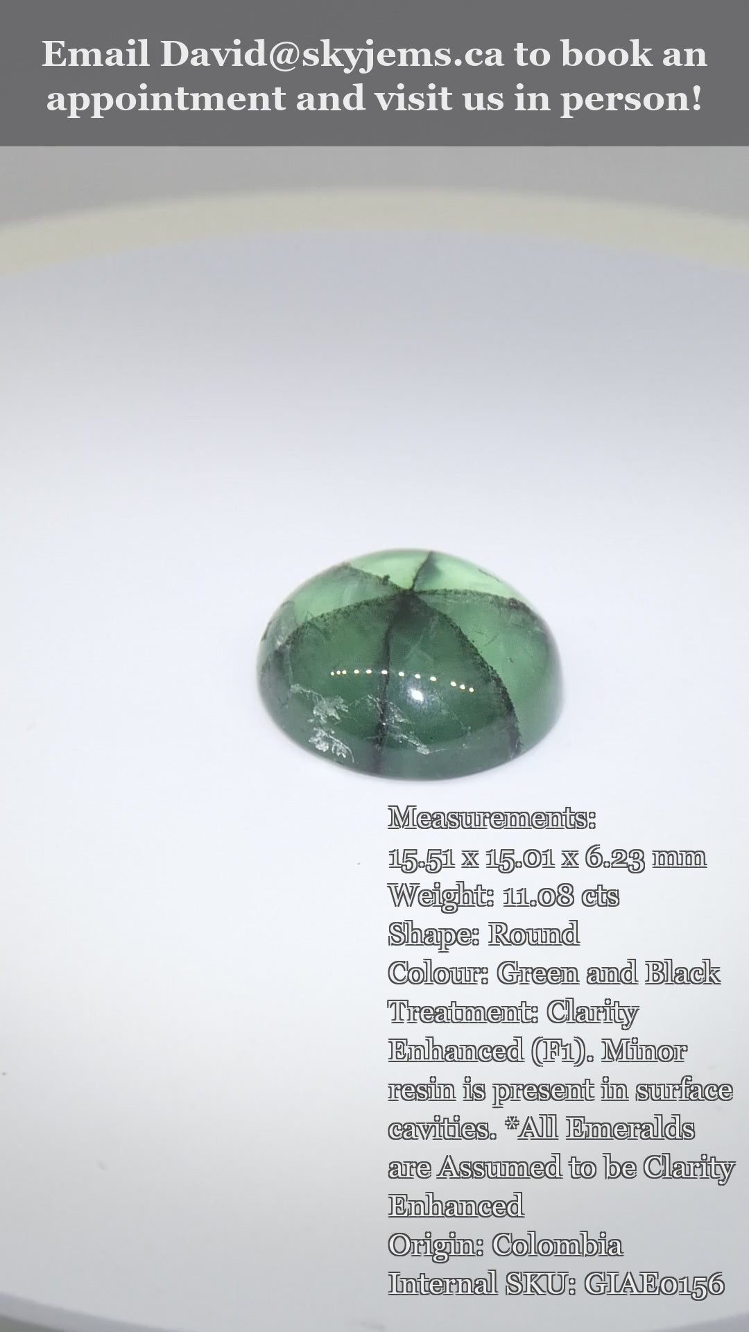 11.08ct Round Green and Black Trapiche Emerald GIA Certified Colombia (F1) — product video