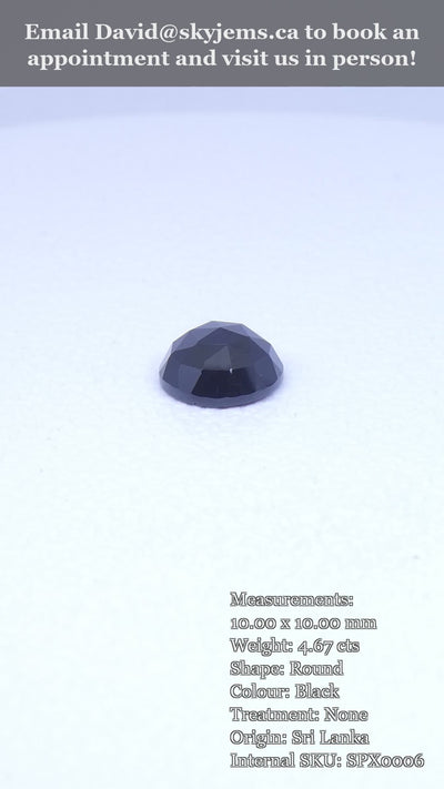 4.67ct Rose Cut 10mm Round Black Spinel from Sri Lanka — product video
