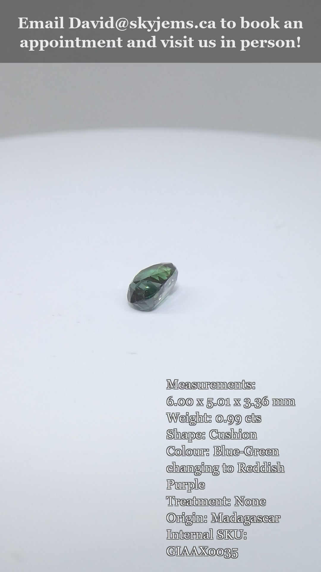 0.99ct Cushion Blue-Green to Reddish Purple Alexandrite GIA Certified Madagascar Unheated — product video