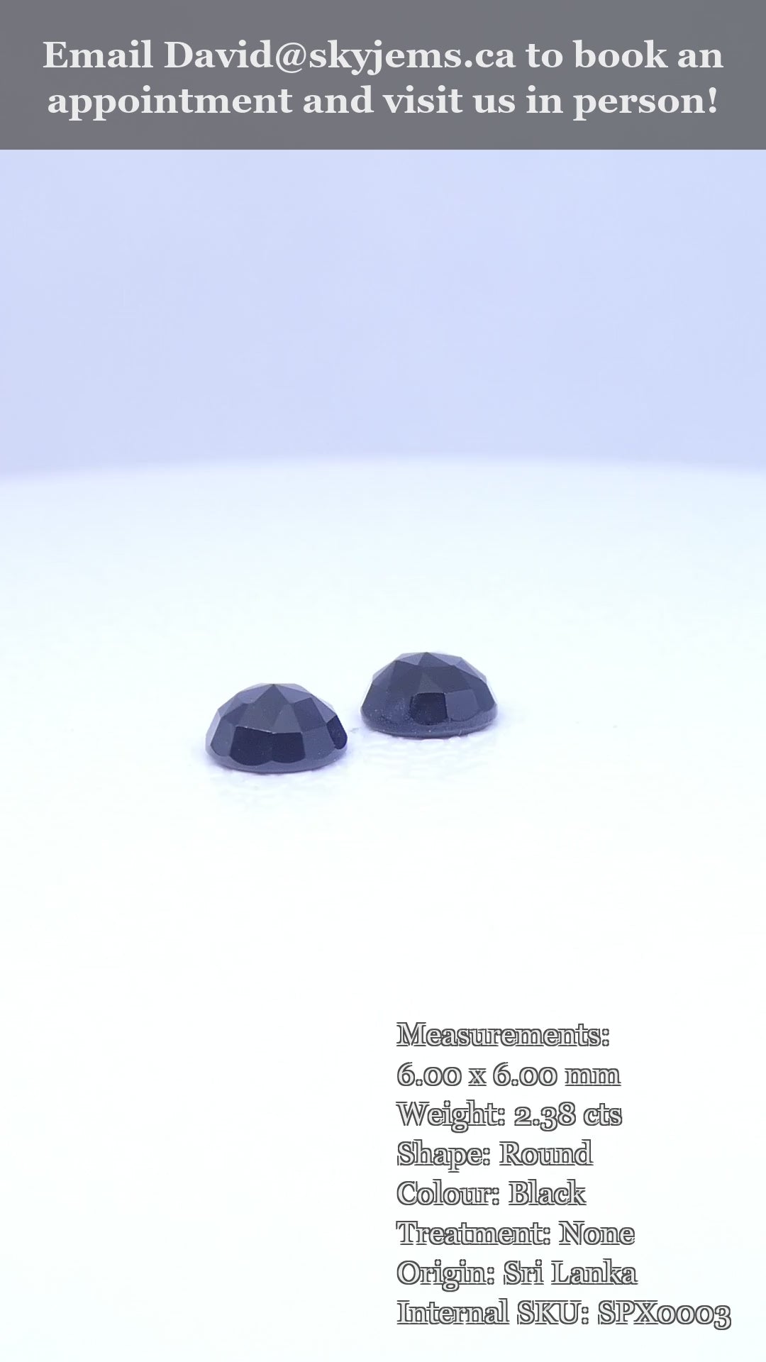 2.38ct Pair 6mm Rose Cut Round Black Spinel from Sri Lanka — product video