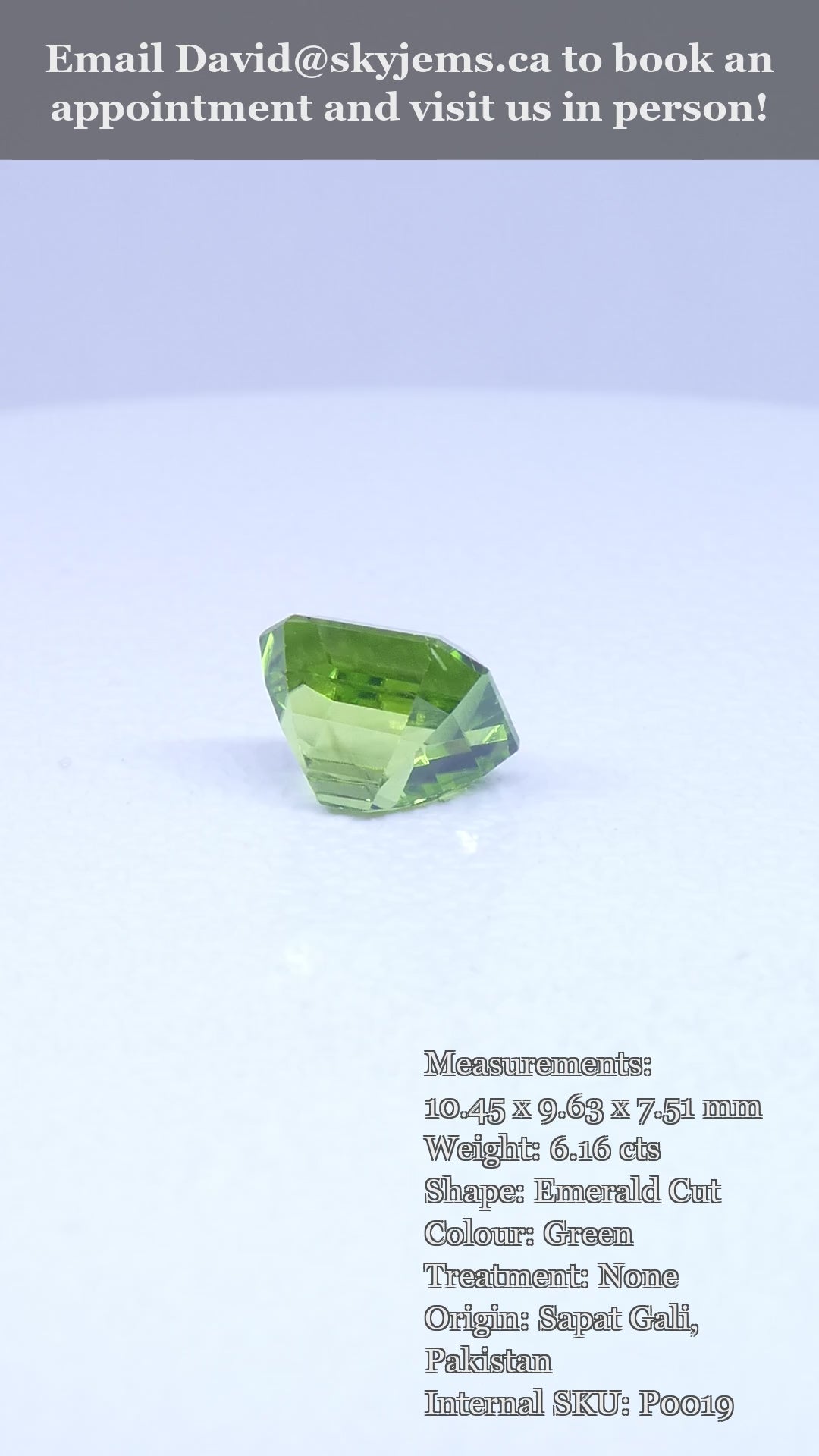 6.16ct Emerald Cut Yellowish Green Peridot — product video