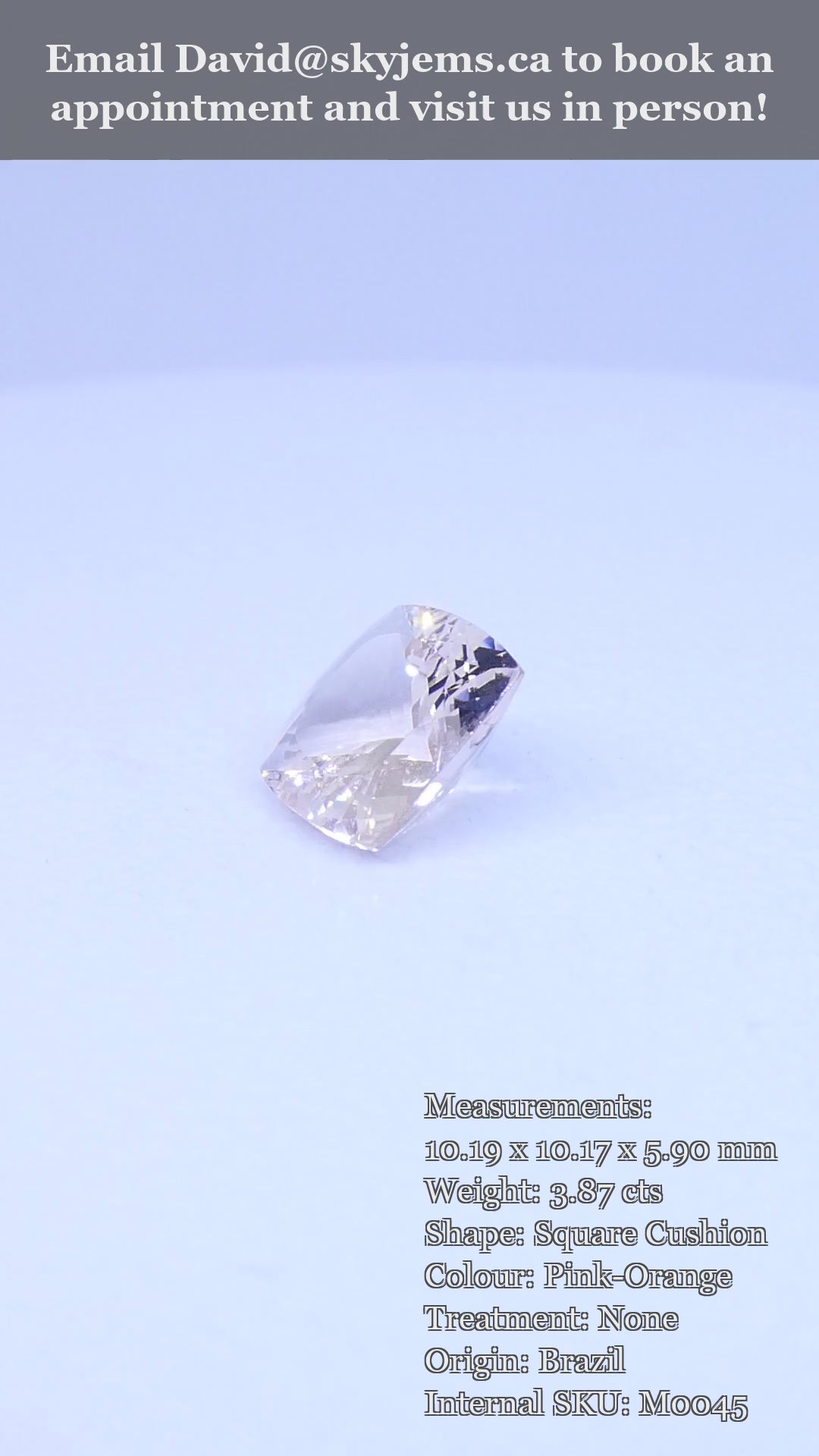 3.87ct Square Cushion Pink-Orange Morganite — product video
