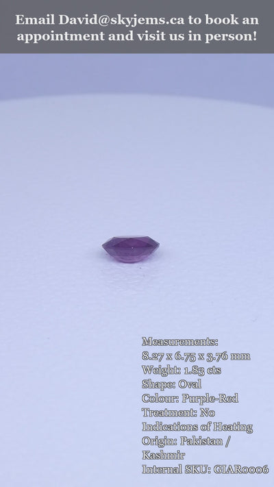 1.83ct Oval Purple-Red Ruby GIA Certified  Pakistan / Kashmir, Unheated — product video