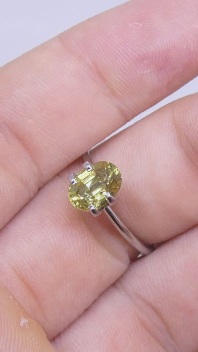 2.49ct Natural Earth Mined Oval Master Brilliant Cut Greenish Yellow Zircon from Sri Lanka — product video