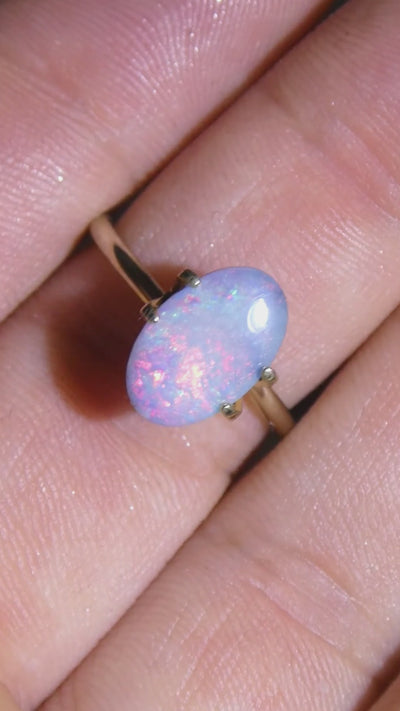 1.66ct Oval Cabochon Grey Opal from Australia — product video