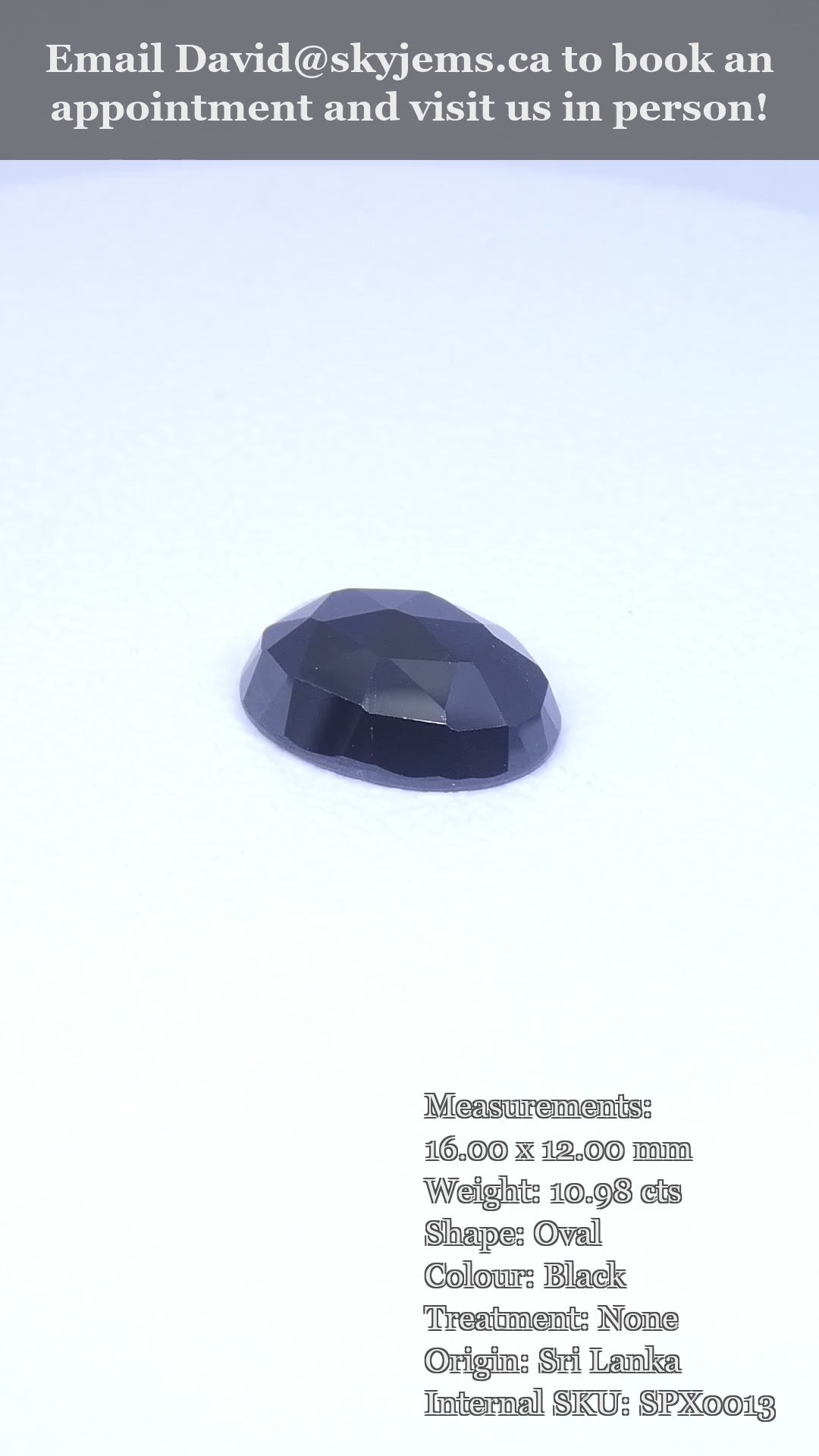 10.98ct Rose Cut 16x12mm Oval Black Spinel from Sri Lanka — product video