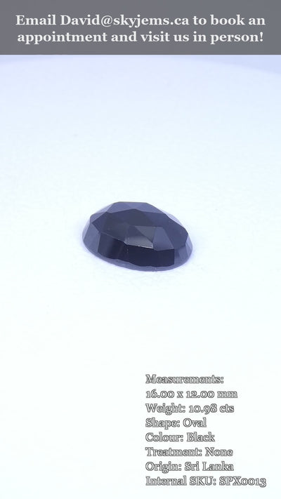 10.98ct Rose Cut 16x12mm Oval Black Spinel from Sri Lanka — product video