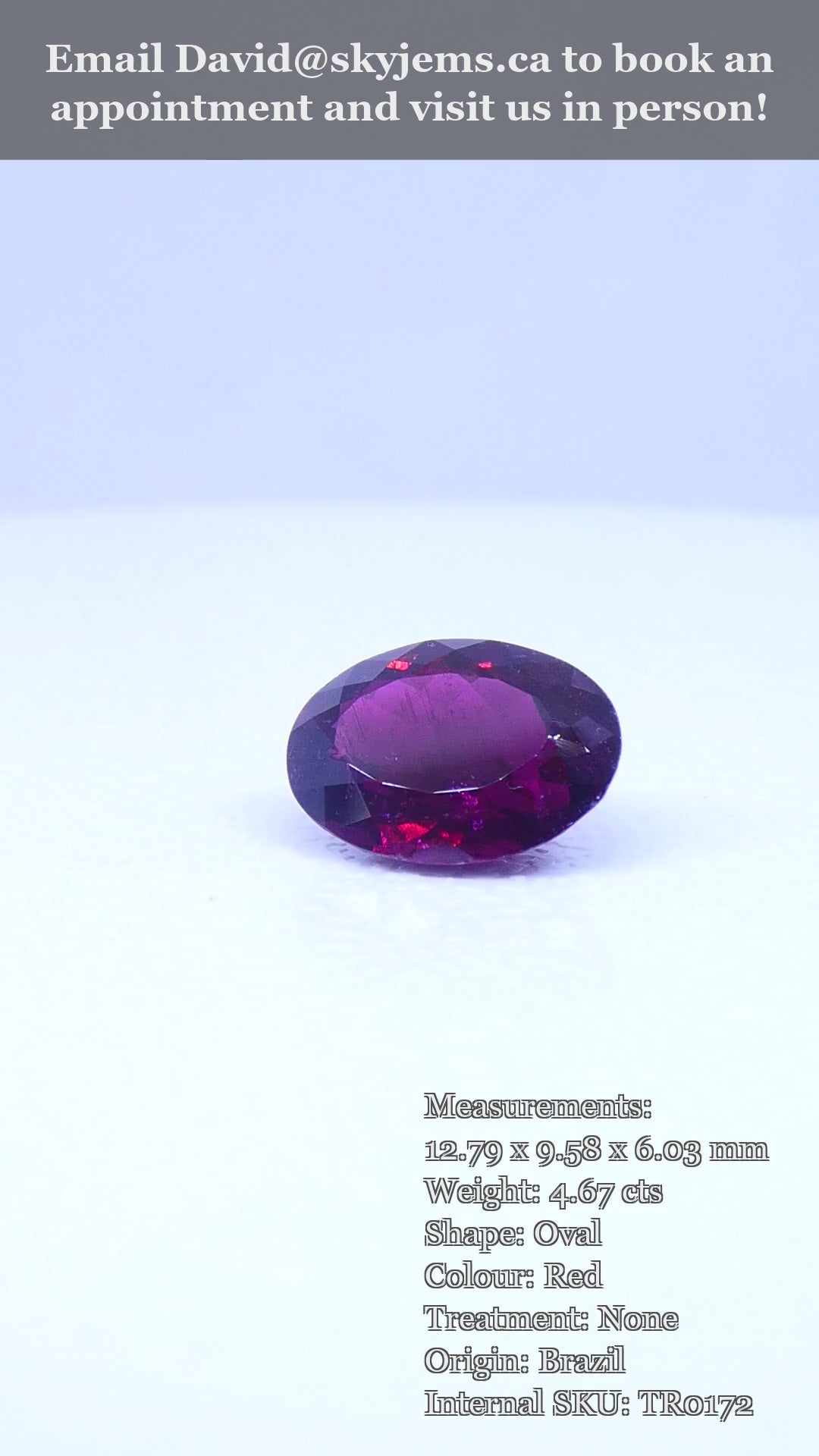 4.67ct Oval Red Rubellite Tourmaline — product video