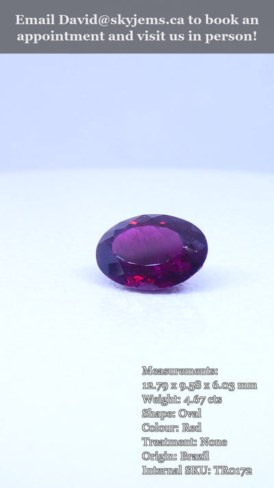 4.67ct Oval Red Rubellite Tourmaline — product video