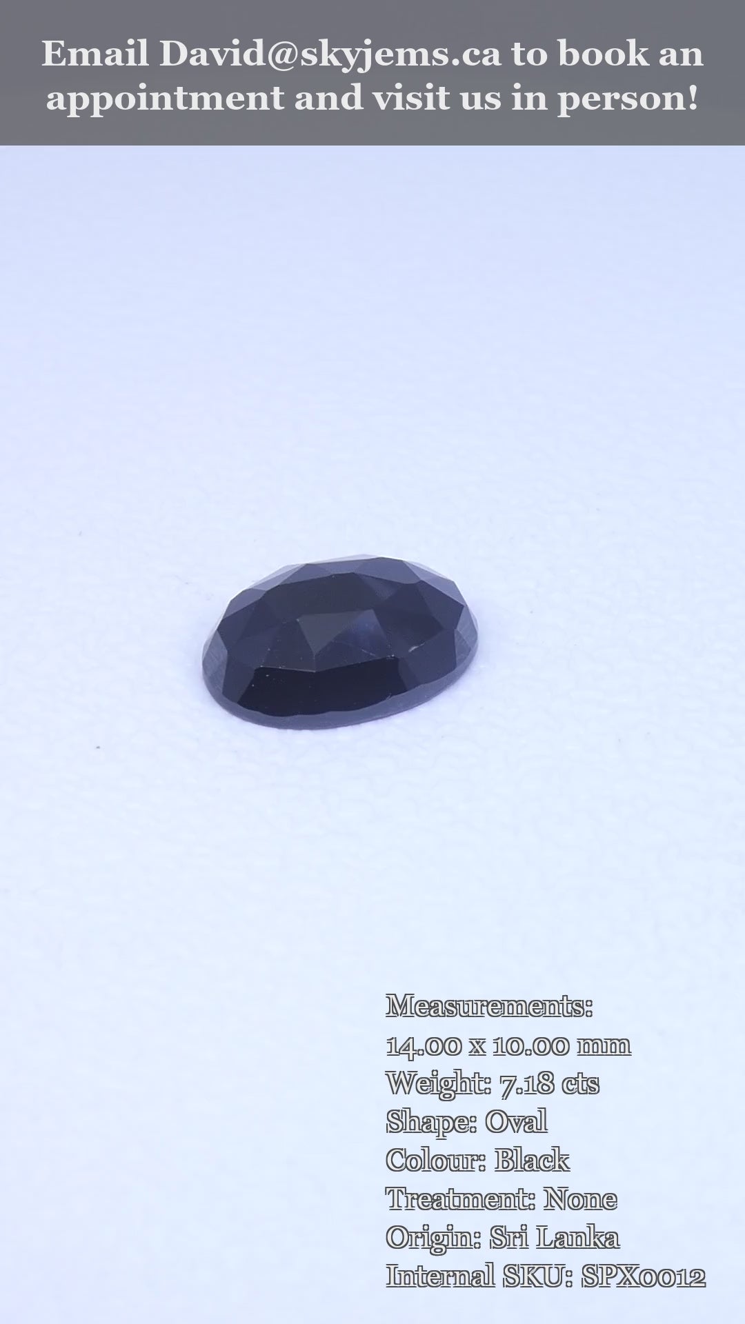 7.18ct Rose Cut 14x10mm Oval Black Spinel from Sri Lanka — product video