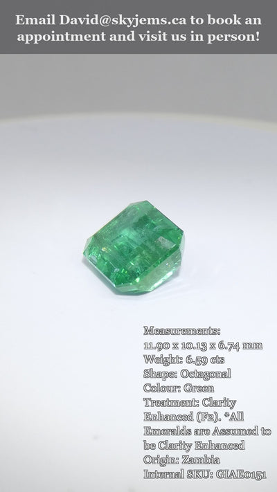 6.59ct Octagonal/Emerald Cut Green Emerald GIA Certified Zambia (F2) — product video