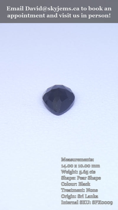 5.65ct Rose Cut 14x10mm Pear Shape Black Spinel from Sri Lanka — product video