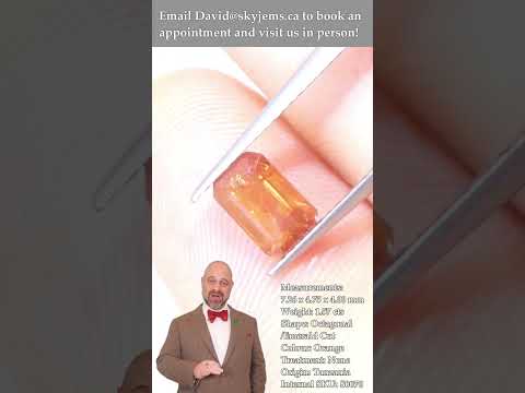 1.57ct Unheated Octagonal/Emerald Cut Orange Sapphire from Tanzania