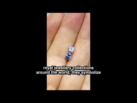 1.08ct Pair Round Blue Sapphire Stud Earrings set in 14k Yellow Gold - JW0386