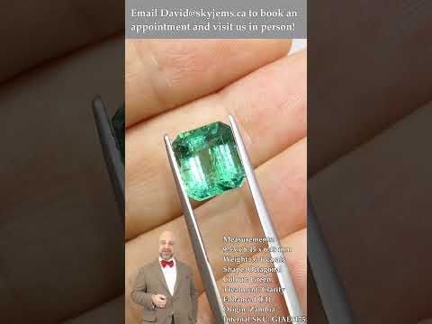3.76ct Octagonal/Emerald Cut Green Emerald GIA Certified Zambia (F1)