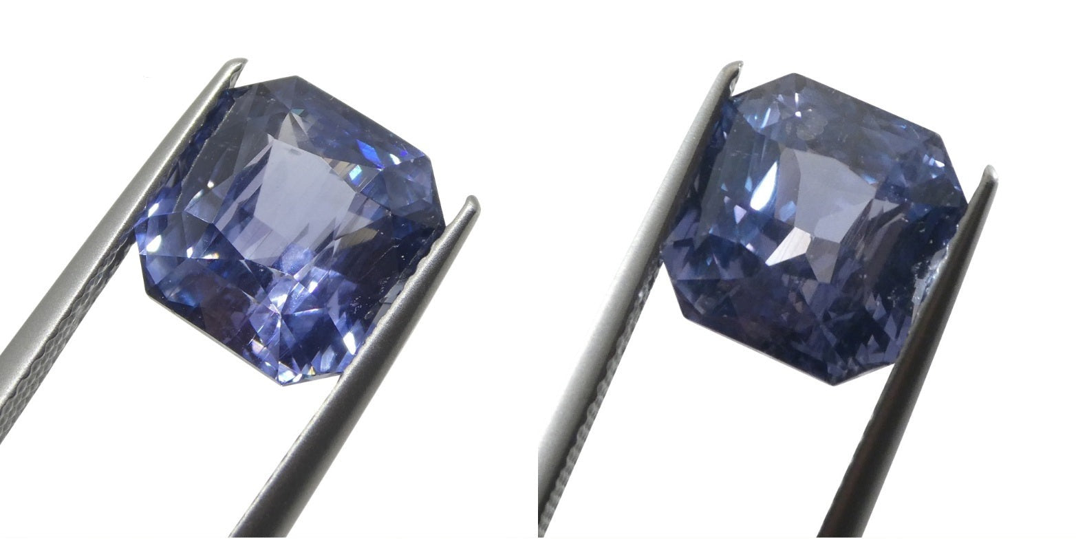 6.98ct Octagonal Blue to Purple Sapphire GIA Certified Tanzania - Skyjems Wholesale Gemstones