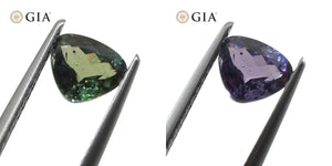 0.79ct Modified Heart Brilliant Blue-Green to Purple Alexandrite GIA Certified Brazil - Skyjems Wholesale Gemstones