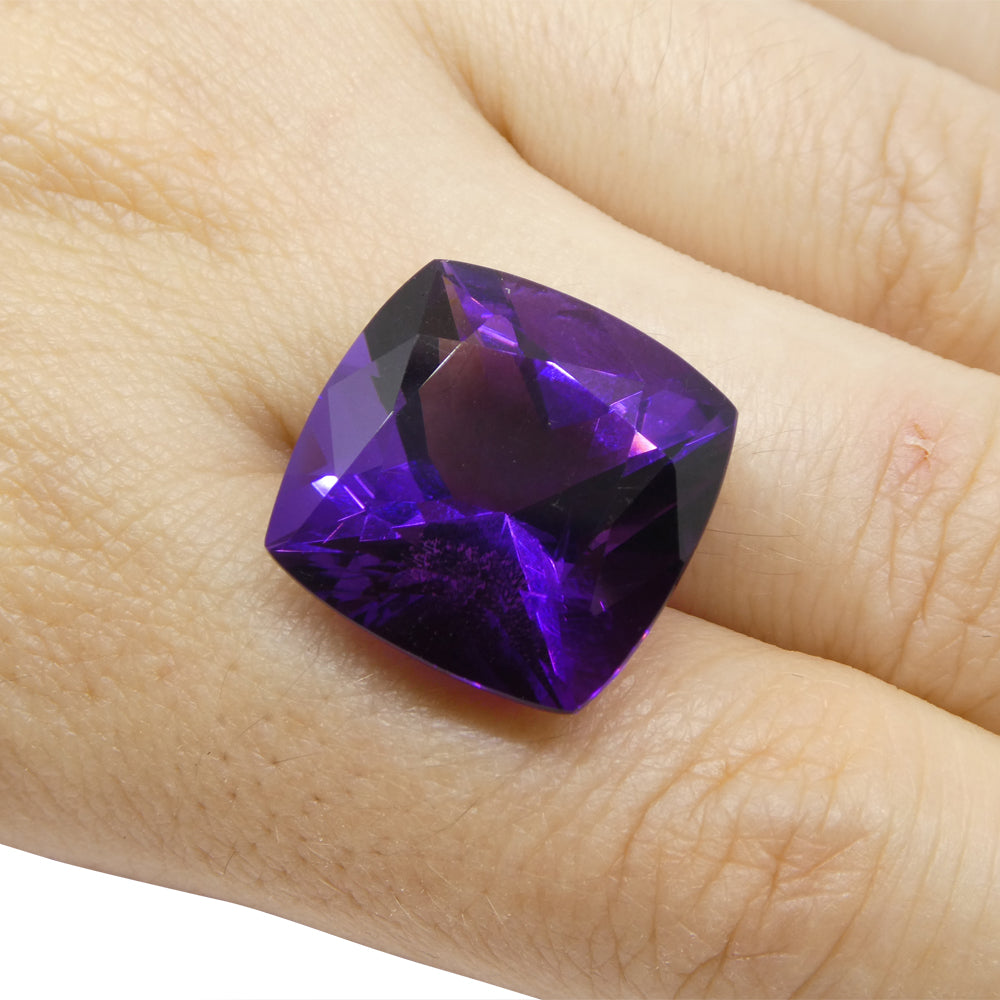 19.53ct Cushion Square Purple Amethyst from Uruguay - Skyjems Wholesale Gemstones