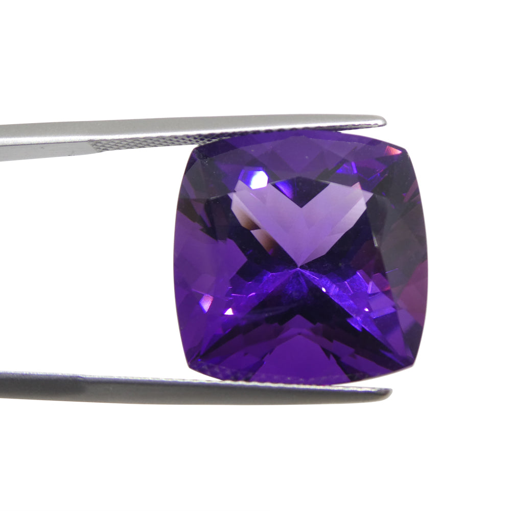 19.53ct Cushion Square Purple Amethyst from Uruguay - Skyjems Wholesale Gemstones