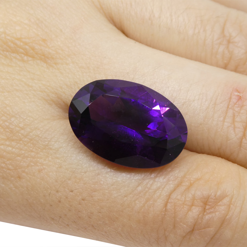 14.32ct Oval Purple Amethyst from Uruguay - Skyjems Wholesale Gemstones