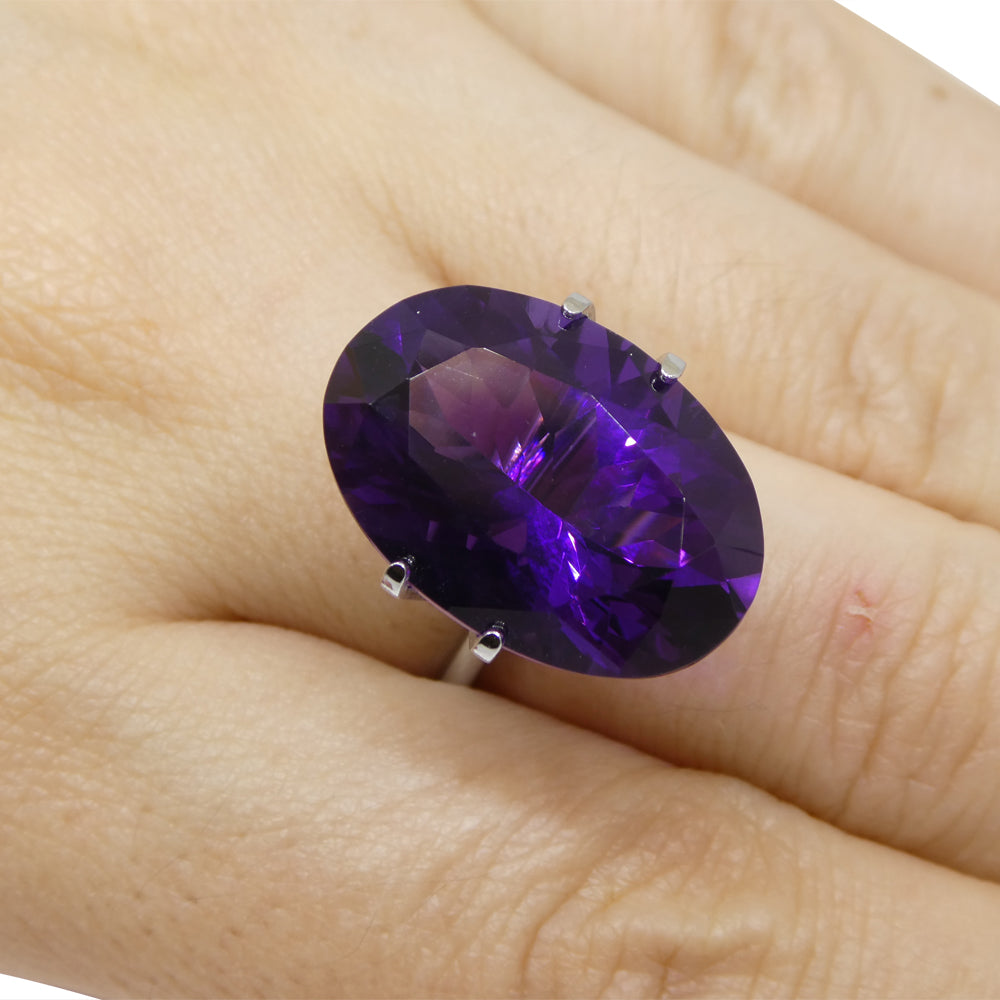 14.32ct Oval Purple Amethyst from Uruguay - Skyjems Wholesale Gemstones