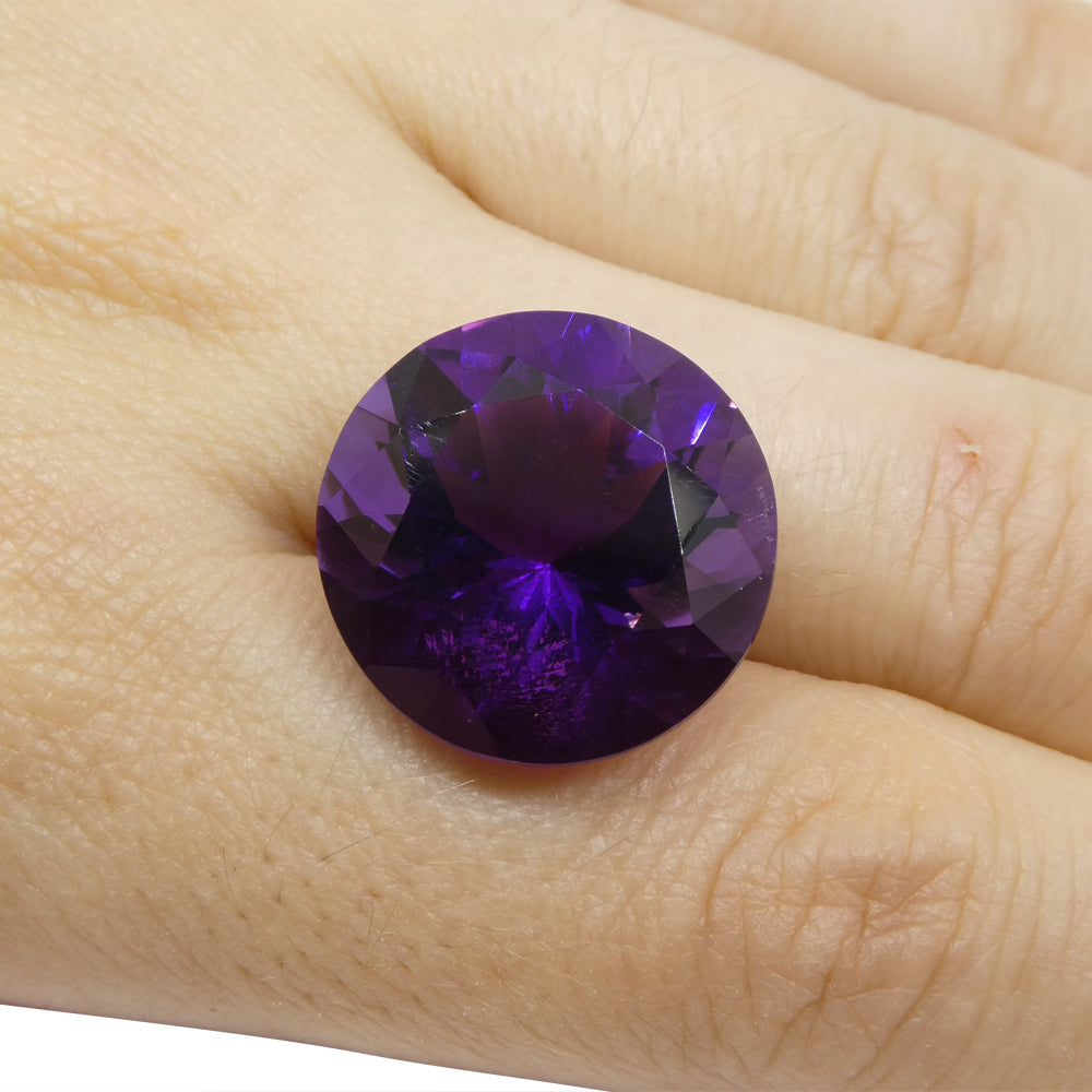 20.62ct Round Purple Amethyst from Uruguay - Skyjems Wholesale Gemstones