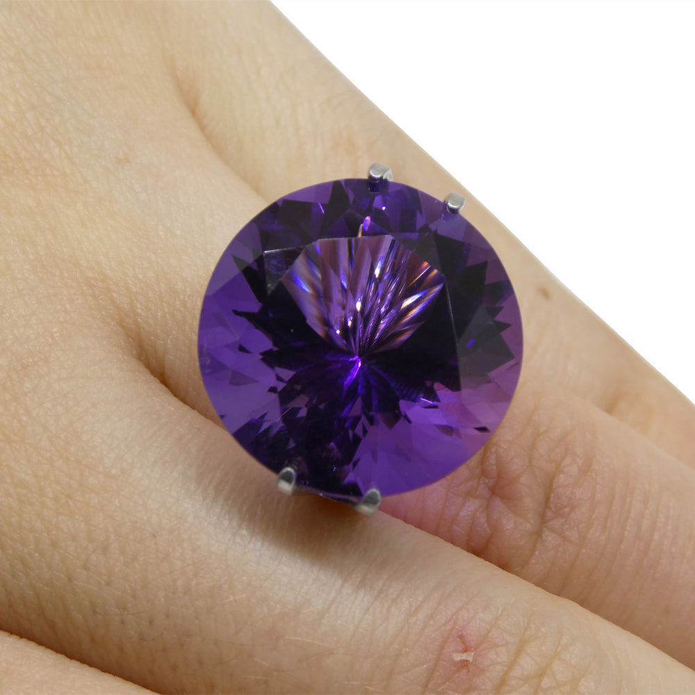 20.62ct Round Purple Amethyst from Uruguay - Skyjems Wholesale Gemstones