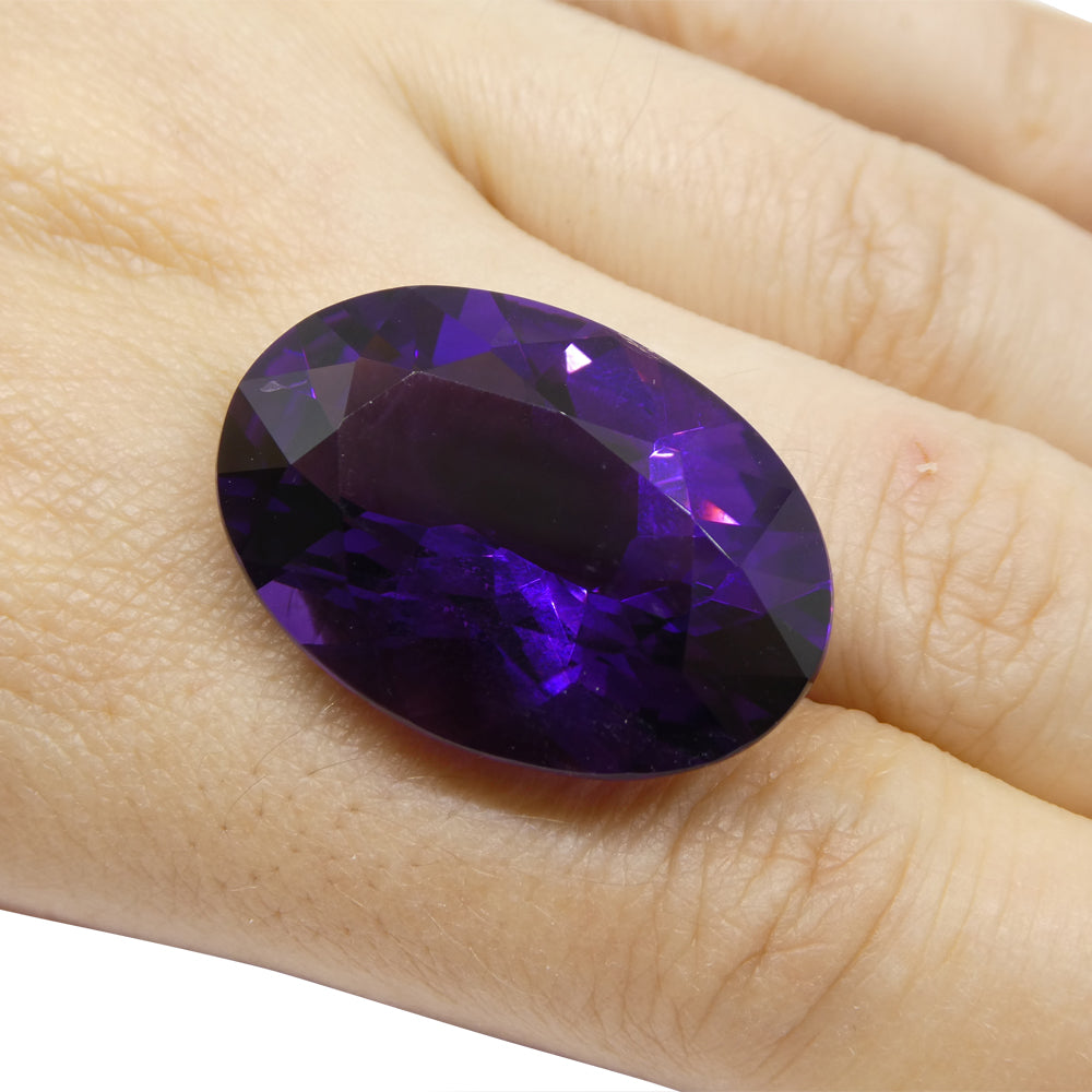 33.57ct Oval Purple Amethyst from Uruguay - Skyjems Wholesale Gemstones