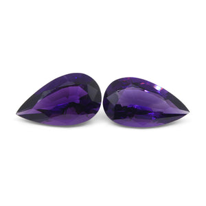 36.72ct Pair Pear Purple Amethyst from Uruguay - Skyjems Wholesale Gemstones