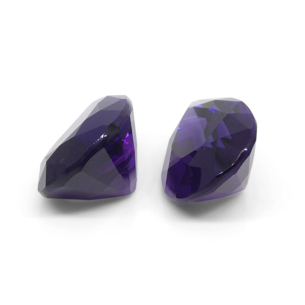 SkyJems 36.72ct Pear Purple Amethyst Pair from Uruguay, premium wholesale gemstone with vivid color and matching cut