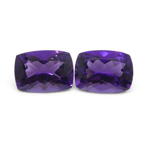13.62ct Pair Cushion Purple Amethyst from Uruguay - Skyjems Wholesale Gemstones