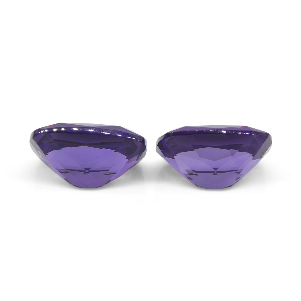 13.62ct Cushion Purple Amethyst Pair from Uruguay, Premium Wholesale Gemstone by SkyJems Canadian Gem Experts