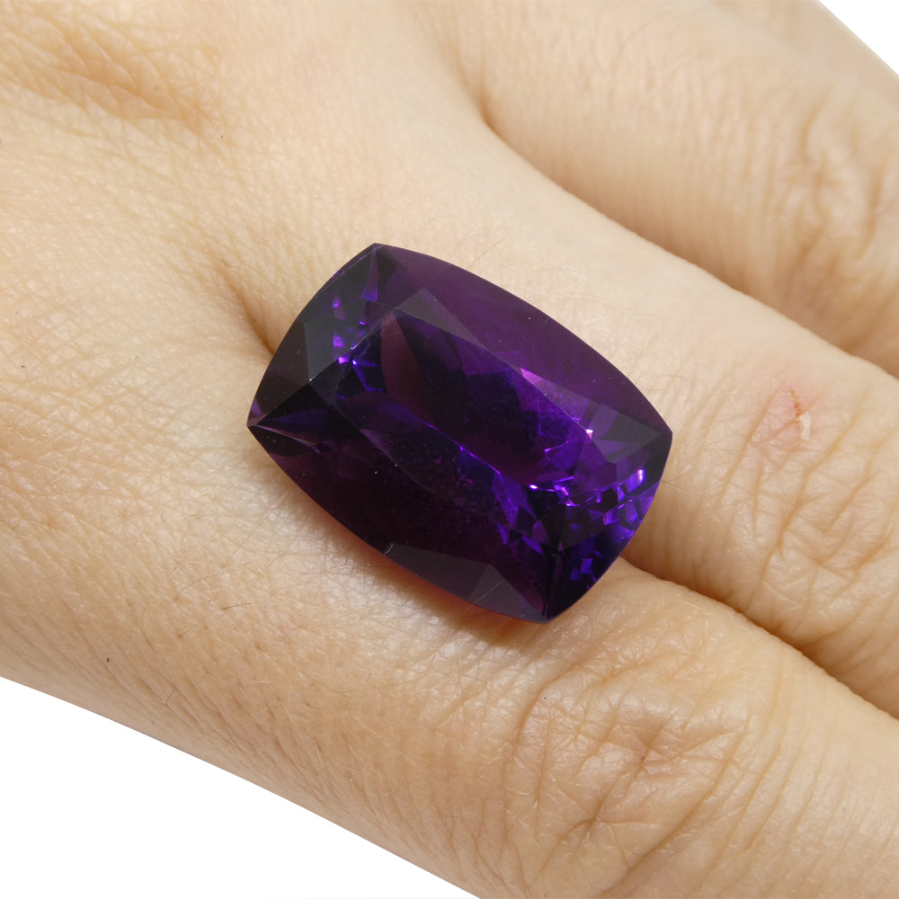 17.4ct Cushion Purple Amethyst from Uruguay - Skyjems Wholesale Gemstones