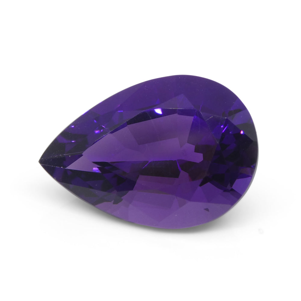11.99ct Pear Purple Amethyst from Uruguay, vivid medium-dark gem, SkyJems premium loose gemstone collection